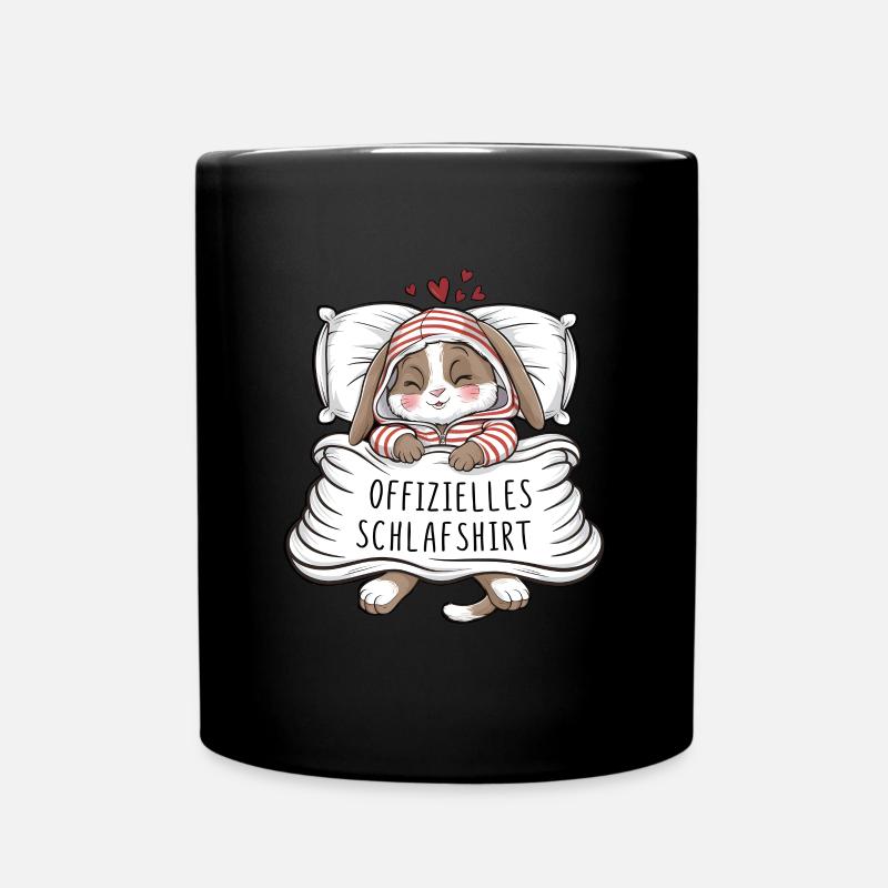 Offizielles Schlafshirt Süßer Hase - Tasse einfarbig - Schwarz