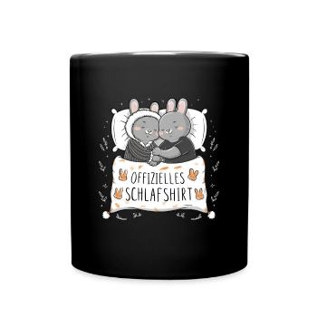 Chemise de nuit officielle Cute Bunny Bunny Pair - Mug uni - noir - Devant