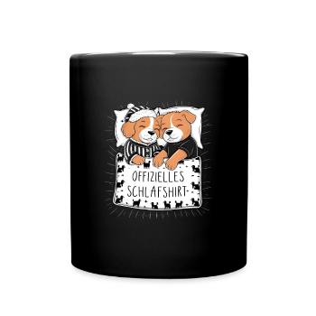 Official Sleep Shirt Cute Dog Dog Couple - Full Colour Mug - black - Front
