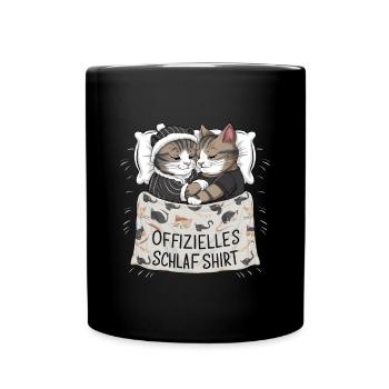 Chemise de nuit officielle Chat mignon chat chats couple - Mug uni - noir - Devant