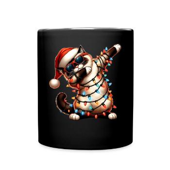 Lunettes de soleil à pois Birman Cat Noël mignon - Mug uni - noir - Devant