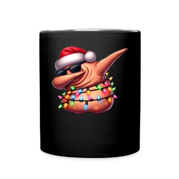 Dabbing Blobfish Sunglasses Cute Christmas - Full Colour Mug - black - Front