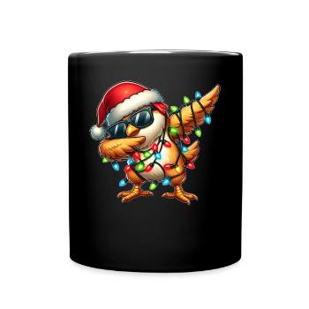 Tupfende Huhn Bauernhof Bauer Sonnenbrille Niedlic - Tasse einfarbig - Schwarz - Vorne