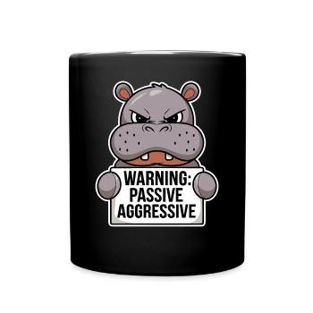 Avertissement : Hippopotame passif agressif - Mug uni - noir - Devant