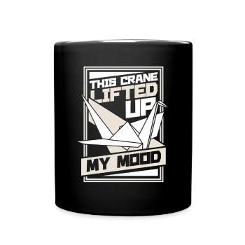 Cette grue a soulevé mon humeur grue en papier pliage - Mug uni - noir - Devant