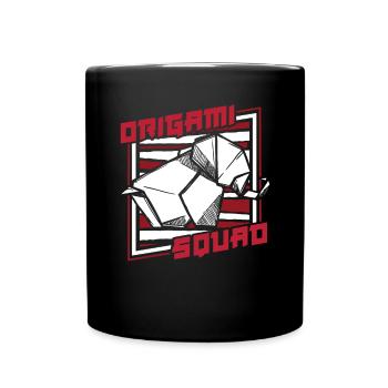 Origami Squad Pliant Hibou Papier Grue Maître - Mug uni - noir - Devant