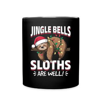 Sloth Christmas Animal Jingle bells sloths as well - Tasse einfarbig - Schwarz - Vorne