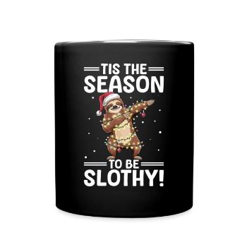 Animal de Noël paresseux C’est la saison pour être paresseux - Mug uni - noir - Devant