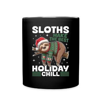 Sloth Christmas Animal Sloths make the best - Tasse einfarbig - Schwarz - Vorne