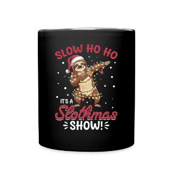 Sloth Christmas Animal Slow ho ho, it - Tasse einfarbig - Schwarz - Vorne