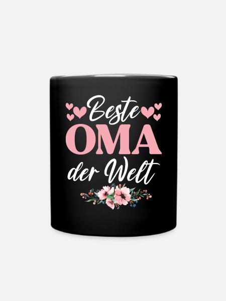 Lustiges Mama Oma Spruch Motiv Damen Muttertag - Tasse einfarbig - Schwarz