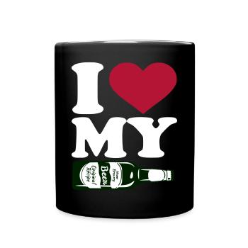 Ich liebe mein Bier - Tasse einfarbig - Schwarz - Vorne