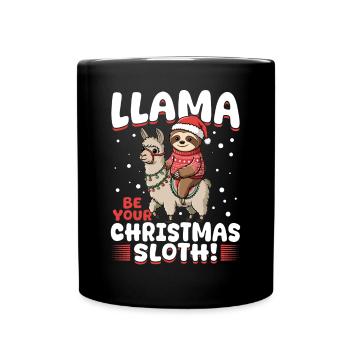 Sloth Llama Llama be your Christmas sloth! - Full Colour Mug - black - Front