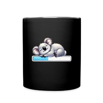 Cute sleeping koala with loading bar - Full Colour Mug - black - Front