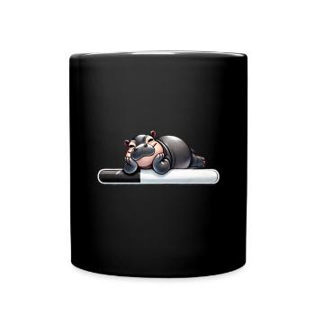 Hippopotame paresseux Barre de chargement Humour - Mug uni - noir - Devant