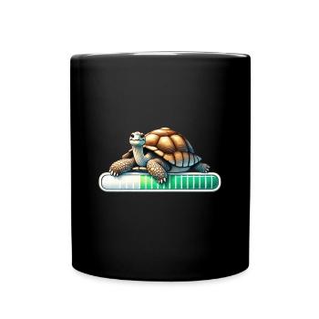 Illustration de tortue à progression lente - Mug uni - noir - Devant