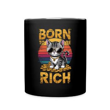 Katzenstyle trifft Reichtumstraum - Tasse einfarbig - Schwarz - Vorne