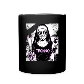 Rebellious Nun Techno Party Hardstyle - Mug uni - noir - Devant