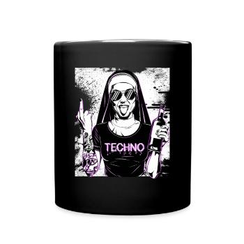 Rebellious Nun Techno Party Hardstyle - Mug uni - noir - Devant
