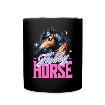 Hobby Horse Steckenpferd - Tasse einfarbig - Schwarz - Vorne