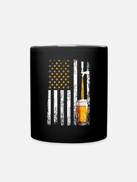 Crafbeer american flag, brewing - Tasse einfarbig - Schwarz