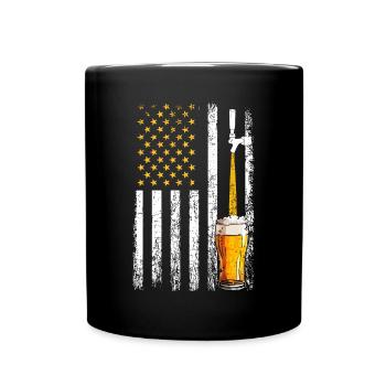 Crafbeer american flag, brewing - Tasse einfarbig - Schwarz - Vorne
