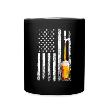 Crafbeer american flag, brewing - Tasse einfarbig - Schwarz - Vorne