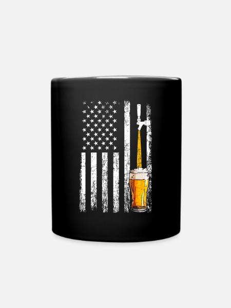 Crafbeer american flag, brewing - Tasse einfarbig - Schwarz