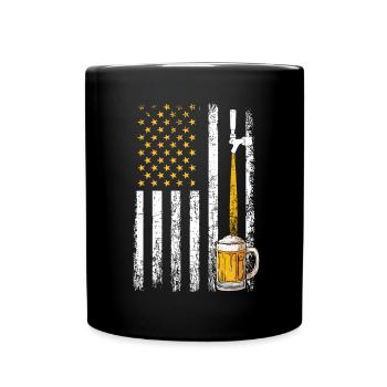 Crafbeer american flag, brewing - Tasse einfarbig - Schwarz - Vorne