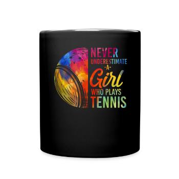 Raquette de joueur de tennis drôle - Mug uni - noir - Devant
