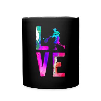 Funny Tennis Player Racket - Tasse einfarbig - Schwarz - Vorne