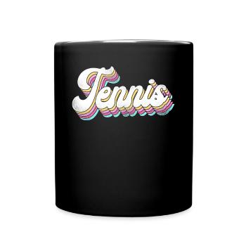 Funny Tennis Player Racket 80s 90 - Tasse einfarbig - Schwarz - Vorne