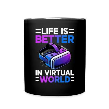 Virtual Reality Athlete Witzer VR Gamer Headset - Full Colour Mug - black - Front