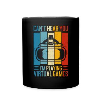 Virtual Reality Athlete Witzer VR Gamer Headset - Full Colour Mug - black - Front