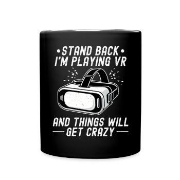 Virtual Reality Athlete Witzer VR Gamer Headset - Full Colour Mug - black - Front
