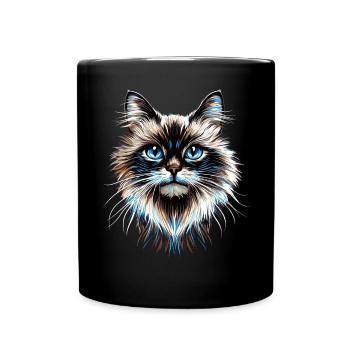 Ragdoll Katze Ragdollkatze Cat Süße Ragdoll Katzen - Tasse einfarbig - Schwarz - Vorne