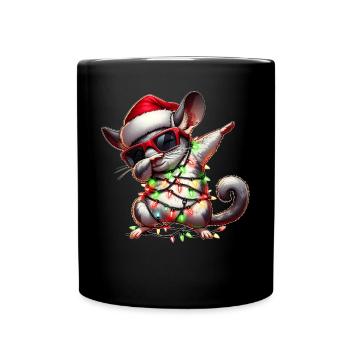 Lunettes de soleil chien Chihuahua à pois Cute Weih - Mug uni - noir - Devant