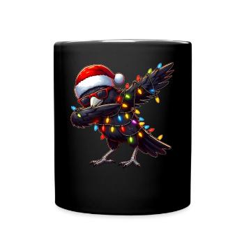 Dabbing Crow Corbeau Lunettes de soleil Noël mignon - Mug uni - noir - Devant