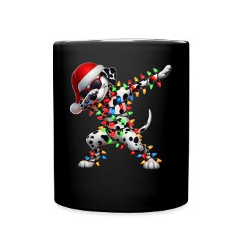 Tupfende Dalmatiner-Sonnenbrille Niedlich Weihnach - Tasse einfarbig - Schwarz - Vorne