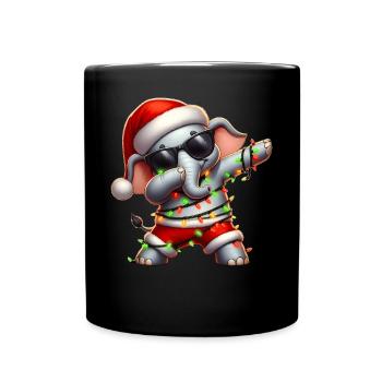 Polka Dot Elephant Sunglasses Cute Christmas - Full Colour Mug - black - Front