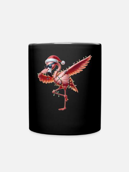 Tupfende Flamingo-Sonnenbrille Niedlich Weihnachte - Tasse einfarbig - Schwarz