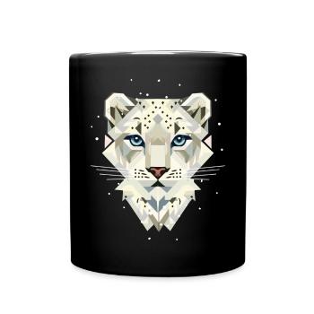 Snow Leopard – Strong Elegance in the Wild - Full Colour Mug - black - Front