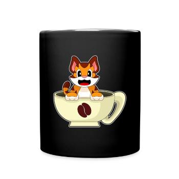 Tiger Kaffee Tasse - Tasse einfarbig - Schwarz - Vorne