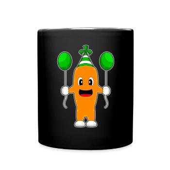 Carrot Birthday Balloon - Full Colour Mug - black - Front