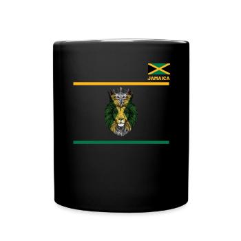 Jamaica Jamaika Rasta Raggea Rastafari Flagge - Tasse einfarbig - Schwarz - Vorne