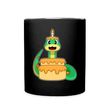 Gâteau d’anniversaire serpent - Mug uni - noir - Devant