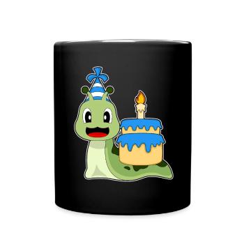 Gâteau d’anniversaire d’escargot - Mug uni - noir - Devant