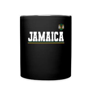 Jamaica Jamaika Rasta Raggea Rastafari Flagge - Tasse einfarbig - Schwarz - Vorne
