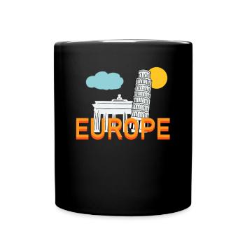 Europa - Tasse einfarbig - Schwarz - Vorne