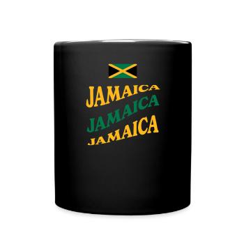 Jamaica Jamaika Rasta Raggea Rastafari Flagge - Tasse einfarbig - Schwarz - Vorne